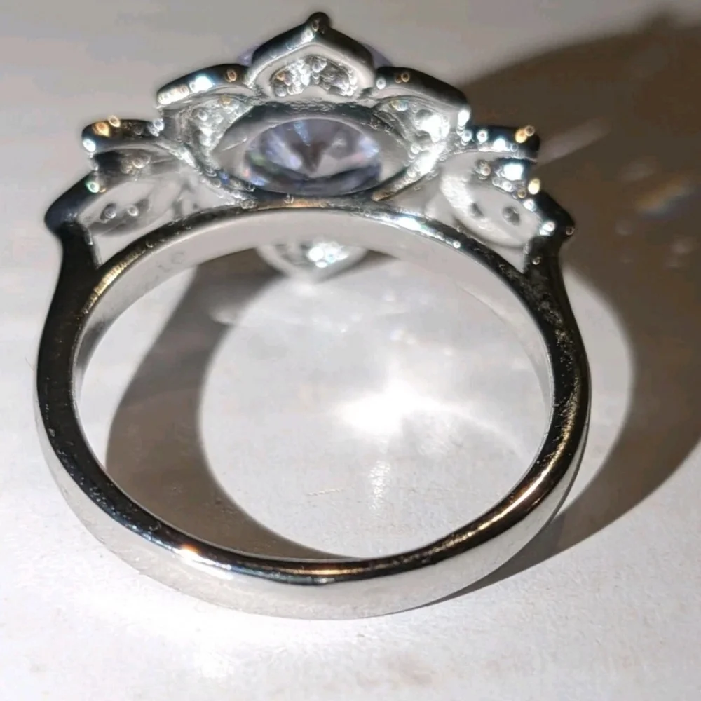 High Quality Flower/Leaf Real Moissanite Engagement Ring 925 Sterling Silver Sz6